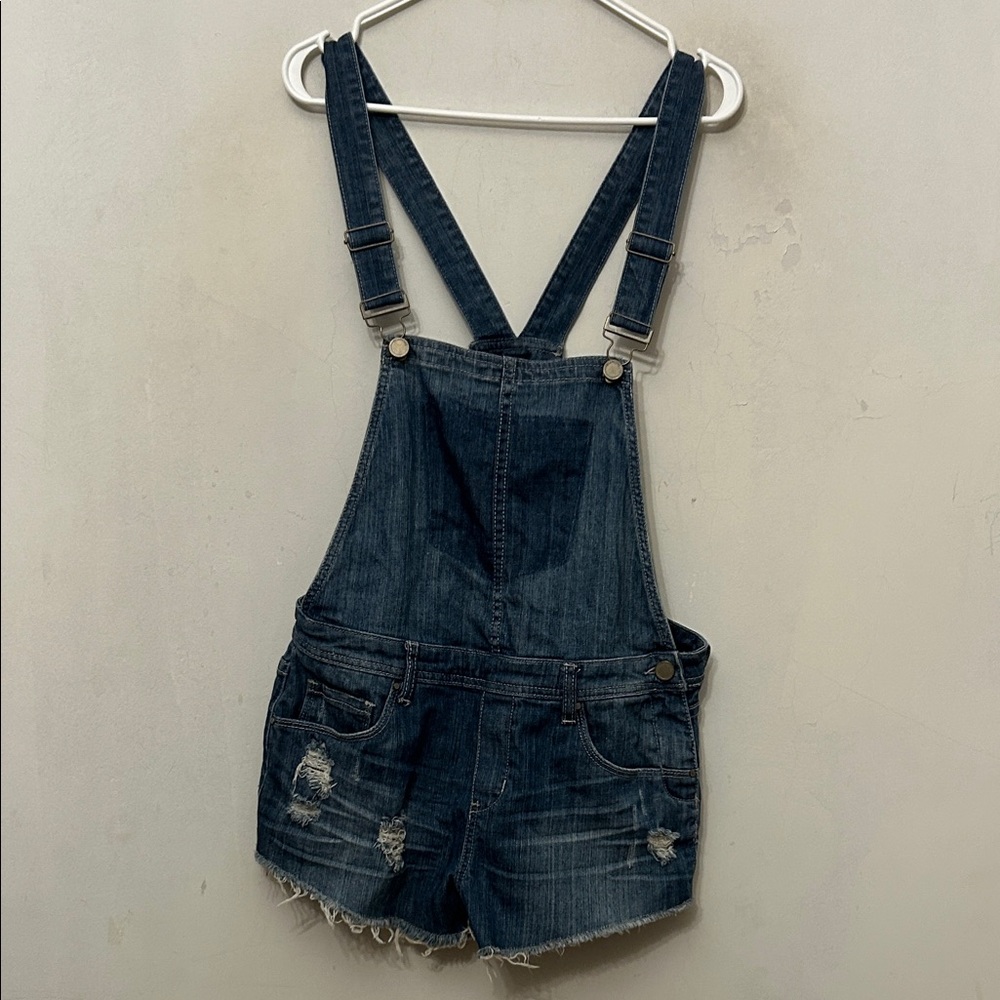 Blank NYC Denim Overalls with Distressed Detailing Size 28 EUC